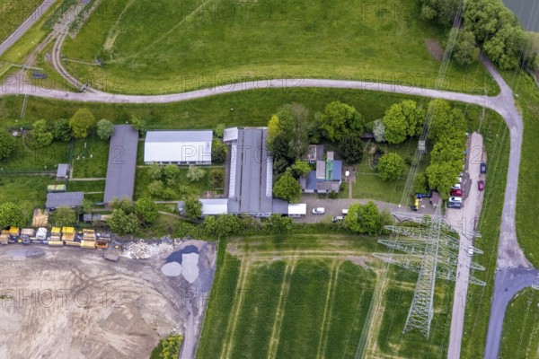 Aerial view, animal welfare organisation Herne-Wanne in Röhlinghausen, Herne, Ruhr area, North Rhine-Westphalia, Germany, DE, Europe, Hofstraße, aerial view, aerial photography, aerial photography, animal shelter, animal welfare, overview, bird's-eye view, overview