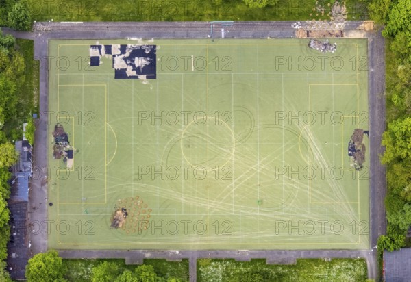 Aerial photo, Hans-Tilkowski-Schule und Sportplatz, Eickel, Herne, Ruhr area, North Rhine-Westphalia, Germany, education, educational institution, DE, Europe, secondary school, teaching institute, aerial photo, aerial photography, aerial photography, school, overview, bird's-eye view, overview