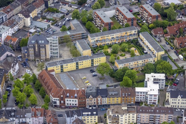 Aerial view, HülsmannSiedlung im Sud- und Treberviertel, Eickel, Herne, Ruhr area, North Rhine-Westphalia, Germany, brewery, DE, Europe, gastro quarter, gastronomy, Hülsmann Gasthaus, Hülsmannweg, aerial view, aerial photography, aerial photography, overview, bird's-eye view, overview