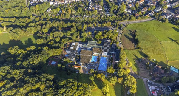 Aerial view, LAGO Die Therme Wellness-Center im Revierpark Gysenberg im Stadtteil Börnig in Herne, Ruhr area, North Rhine-Westphalia, Germany, DE, Europe, Gysenbergpark, Herne, aerial view, aerial photography, aerial photography, sauna, brine world, overview, bird's eye view, water worlds, wellness, birds-eyes view, overview