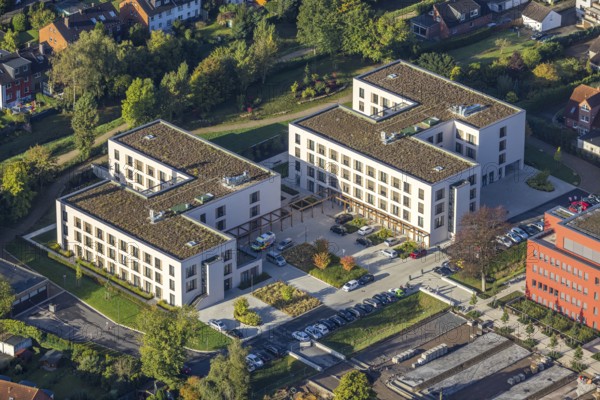 Aerial view, Widumer Höfe Campus St. Elisabeth Group with eight educational institutions in the Sodingen district of Herne, Ruhr area, North Rhine-Westphalia, Germany, educational institution, DE, Europe, Herne, Kath. Kliniken Rhein-Ruhr, aerial photograph, aerial photography, aerial photography, overview, bird's-eye view, bird's-eye view, overview