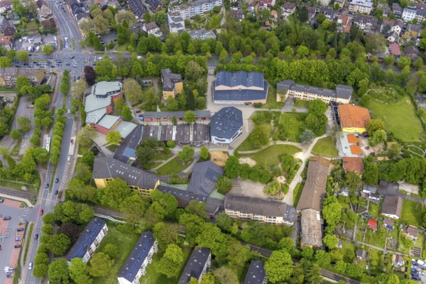 Aerial photo, Hiberniaschule Herne, Waldorfpädagogik Ruhr Area e.V., Wanne-Süd, Herne, Ruhr area, North Rhine-Westphalia, Germany, education, educational institution, DE, Europe, teaching institute, aerial photo, aerial photography, aerial photography, school, overview, bird's-eye view, overview