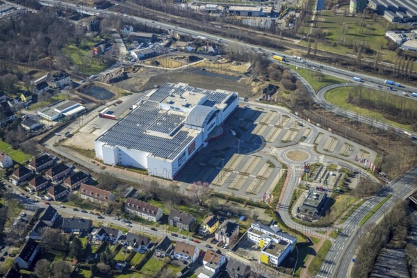 Aerial view, Zurbrüggen Wohn-Zentrum Herne, Herne-Süd, Herne, Ruhr area, North Rhine-Westphalia, Germany, Am Westerfeld, DE, Europe, commercial enterprises, commercial area, commercial park, commercial location, commercial use, aerial photograph, aerial photography, aerial photography, metropolitan region Rhine-Ruhr, furniture store, overview, bird's-eye view, birds-eyes view, overview