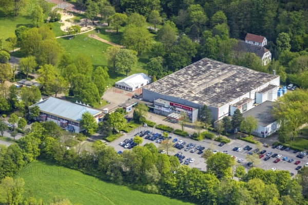 Aerial view, Hannibal Arena Herne im Revierpark Gysenberg, Herne ice rink, Börnig, Herne, Ruhr area, North Rhine-Westphalia, Germany, Am Revierpark, DE, ice rink, Europe, hall, aerial view, aerial photography, aerial photography, sports, overview, bird's-eye view, overview