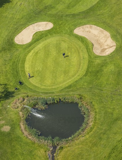 Aerial photo, golf course golfing in Herdecke, Ahlenberg, Herdecke, Ruhr area, North Rhine-Westphalia, Germany, DE, Europe, golf, golf course, golf club, golf course, golf meadow, aerial view, aerial photography, aerial photography, overview, bird's-eye view, overview