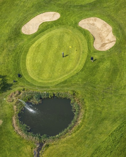 Aerial photo, golf course golfing in Herdecke, Ahlenberg, Herdecke, Ruhr area, North Rhine-Westphalia, Germany, DE, Europe, golf, golf course, golf club, golf course, golf meadow, aerial view, aerial photography, aerial photography, overview, bird's-eye view, overview