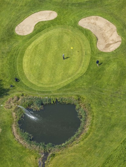 Aerial photo, golf course golfing in Herdecke, Ahlenberg, Herdecke, Ruhr area, North Rhine-Westphalia, Germany, DE, Europe, golf, golf course, golf club, golf course, golf meadow, aerial view, aerial photography, aerial photography, overview, bird's-eye view, overview