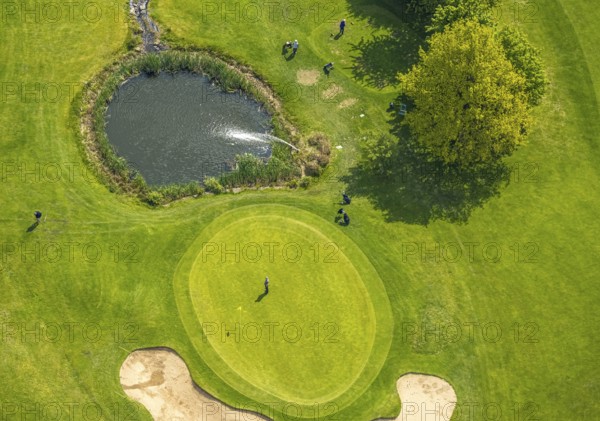 Aerial photo, golf course golfing in Herdecke, Ahlenberg, Herdecke, Ruhr area, North Rhine-Westphalia, Germany, DE, Europe, golf, golf course, golf club, golf course, golf meadow, aerial view, aerial photography, aerial photography, overview, bird's-eye view, overview