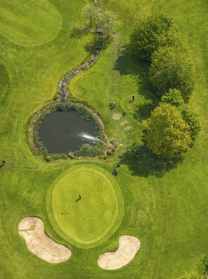 Aerial photo, golf course golfing in Herdecke, Ahlenberg, Herdecke, Ruhr area, North Rhine-Westphalia, Germany, DE, Europe, golf, golf course, golf club, golf course, golf meadow, aerial view, aerial photography, aerial photography, overview, bird's-eye view, overview