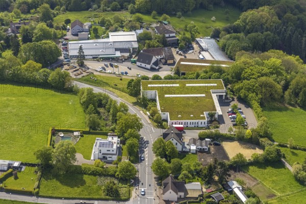 Aerial view, Siepmann garden centre, Ostend, Herdecke, Ruhr area, North Rhine-Westphalia, Germany, DE, shopping centre, Europe, commercial enterprises, commercial space, commercial location, commercial use, aerial photograph, aerial photography, aerial photography, overview, bird's-eye view, overview
