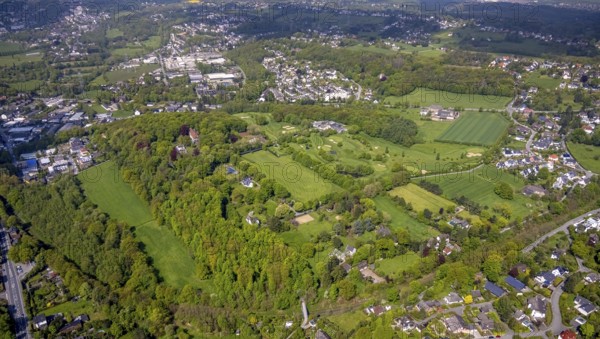 Aerial photo, golf course golfing in Herdecke, Ahlenberg, Herdecke, Ruhr area, North Rhine-Westphalia, Germany, DE, Europe, golf, golf course, golf club, golf course, golf meadow, aerial view, aerial photography, aerial photography, overview, bird's-eye view, overview