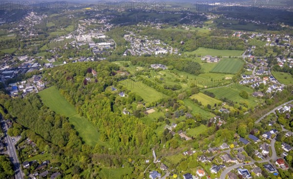 Aerial photo, golf course golfing in Herdecke, Ahlenberg, Herdecke, Ruhr area, North Rhine-Westphalia, Germany, DE, Europe, golf, golf course, golf club, golf course, golf meadow, aerial view, aerial photography, aerial photography, overview, bird's-eye view, overview