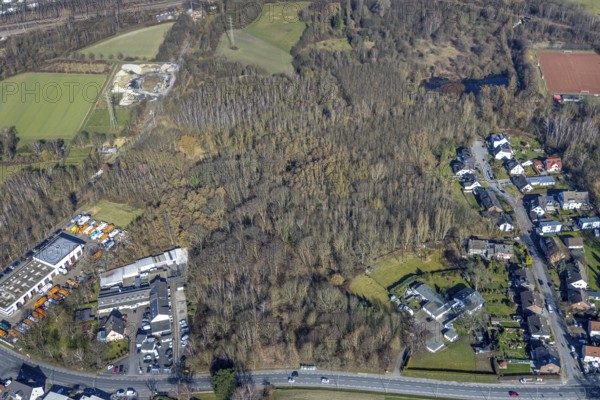 Aerial photo, nature reserve Voßnacken, forest area, Börnig, Herne, Ruhr area, North Rhine-Westphalia, Germany, DE, Europe, aerial photo, aerial photography, aerial photography, NSG, overview, bird's-eye view, birds-eyes view, overview