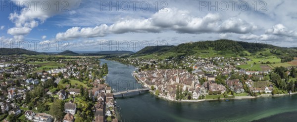 Aerial view, panorama of Stein am Rhein, Canton Schaffhausen, Switzerland