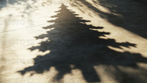 Christmas Tree Shadow: A Decorative Element For Collages And Mockups. Creative Overlay Effect For Mockups, Posters, And New Year Greeting Cards, AI generated