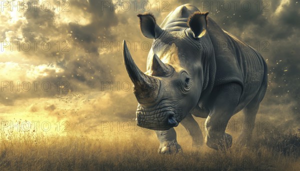 Save The Rhino Population From Extinction. Join The Fight To Protect These Magnificent Creatures Before It'S Too Late. Support Conservation Efforts, AI generated