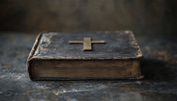 The Holy Bible, The Christian Cross, Black Christian Literature, The Church Guide: A Comprehensive Collection Of Christian Texts, AI generated