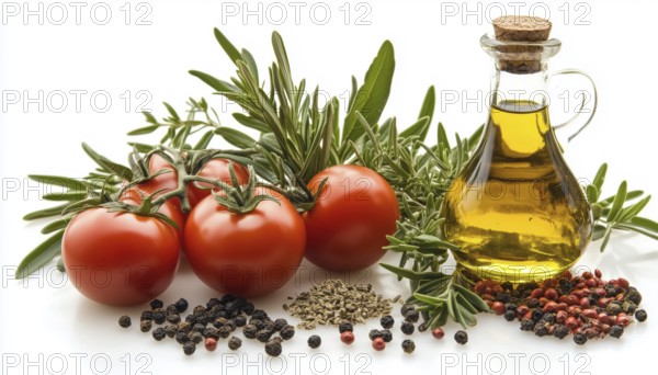 Delicious Combination Of Olive Oil, Tomato, And Herbs Served Over White Bread, Perfect For A Light And Flavorful Snack Or Appetizer, AI generated