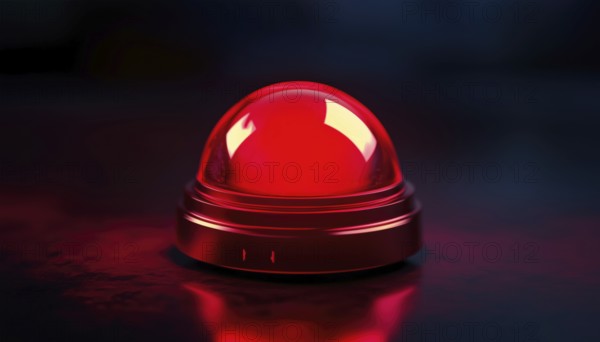 Red Glossy Button Alarm With Ringing Bell On Light Background - A Durable And Stylish Way To Stay Alert And On Time, AI generated