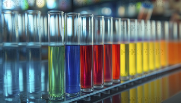 Ph Indicator Chart For Acids And Bases: A Visual Guide To Indicate The Ph Levels Of Substances. Contains Information On Acidity And Alkalinity, AI generated