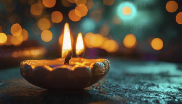 Diwali Lantern: A Symbol Of Light And Celebration During The Festival Of Lights. Brightly Lit Lanterns Illuminate The Night Sky, AI generated