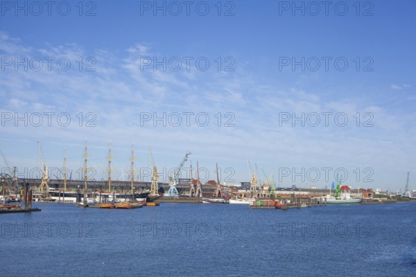 German Harbour Museum with traditional skis in the Hansa Harbour, Veddel, Hamburg, Germany