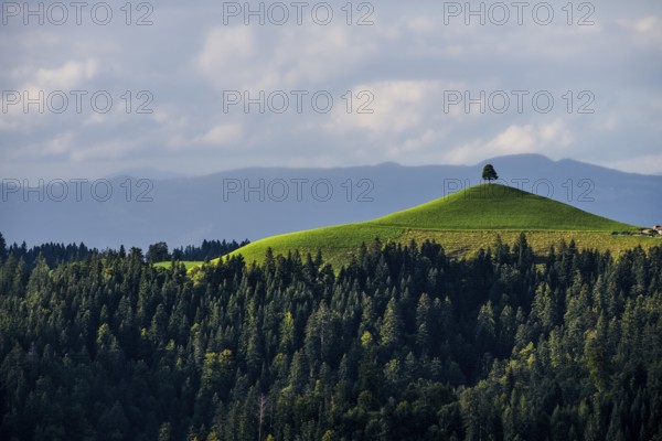 Panorama, view from Lüderenalp, Emmental, Canton Bern, Switzerland
