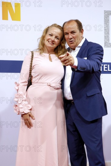 Wolfram Kons and Alexa Apermann arriving at the Bertelsmann Summer Party 2025 at the Bertelsmann Representative Office in Berlin on 11 September 2025