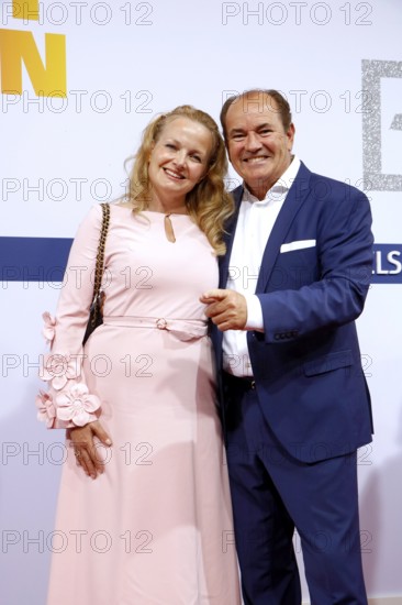 Wolfram Kons and Alexa Apermann arriving at the Bertelsmann Summer Party 2025 at the Bertelsmann Representative Office in Berlin on 11 September 2025
