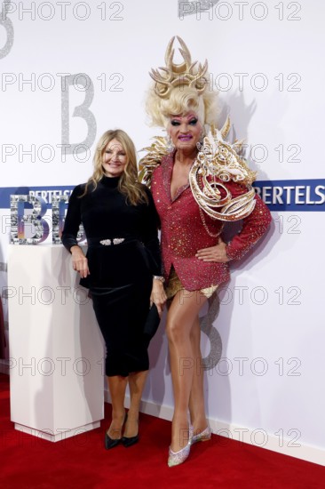 Frauke Ludowig and Olivia Jones arriving at the Bertelsmann Summer Party 2025 at the Bertelsmann Representative Office in Berlin on 11 September 2025