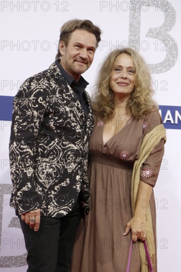 Thure Riefenstahl and Patricia Lüger arriving at the Bertelsmann Summer Party 2025 at the Bertelsmann Representative Office in Berlin on 11 September 2025