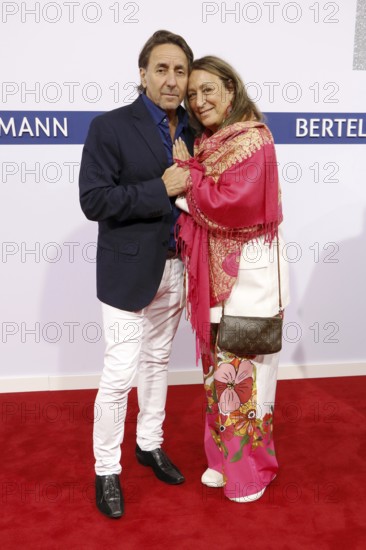 Dieter Landuris and his woman Natascha Landuris arriving at the Bertelsmann Summer Party 2025 at the Bertelsmann Representative Office in Berlin on 11 September 2025
