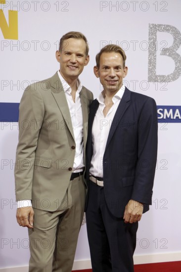 Hendrik Steeck and Paul Zubeil arriving at the Bertelsmann Summer Party 2025 at the Bertelsmann Representative Office in Berlin on 11 September 2025