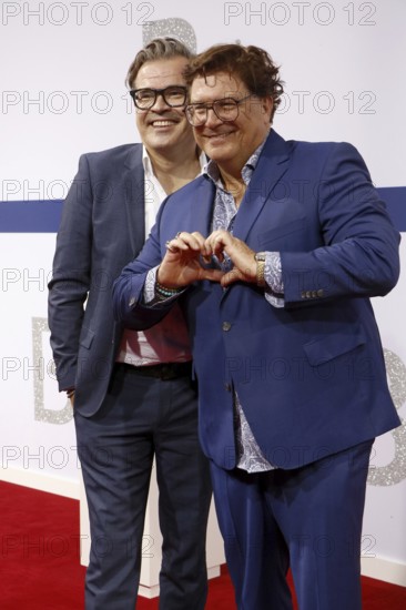Reinhard Mätzler and Francis Fulton Smith arriving at the Bertelsmann Summer Party 2025 at the Bertelsmann Representative Office in Berlin on 11 September 2025