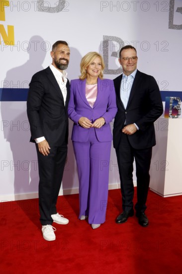 Daniel Funke, Julia Klöckner and Jens Spahn arriving at the Bertelsmann Summer Party 2025 at the Bertelsmann Representative Office in Berlin on 11 September 2025