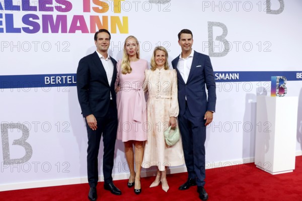 Thomas Coesfeld and his woman Marie-Josefien, with Julia Coesfeld, woman of Carsten Coesfeld, on arrival at the Bertelsmann Summer Party 2025 at the Bertelsmann Representative Office in Berlin on 11 September 2025
