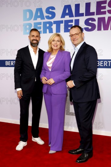 Daniel Funke, Julia Klöckner and Jens Spahn arriving at the Bertelsmann Summer Party 2025 at the Bertelsmann Representative Office in Berlin on 11 September 2025
