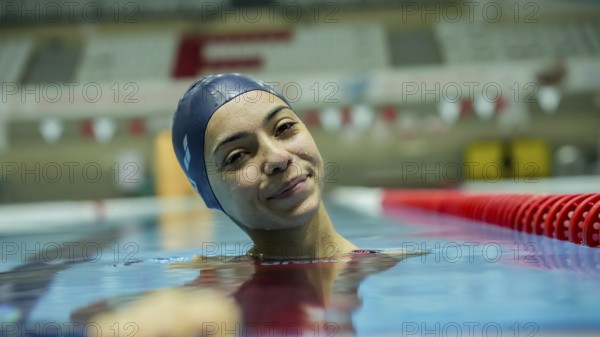 Turkish Paralympic champion swimmer Sevlay Öztürk trains in a swimming pool in Gaziantep, Türkiye, January 15, 2024, Gaziantep, Gaziantep, Türkiye