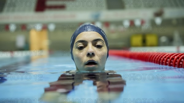 Turkish Paralympic champion swimmer Sevlay Öztürk trains in a swimming pool in Gaziantep, Türkiye, January 15, 2024, Gaziantep, Gaziantep, Türkiye