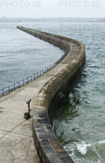 Long pier at Saint-Malo, a port city in northwestern France