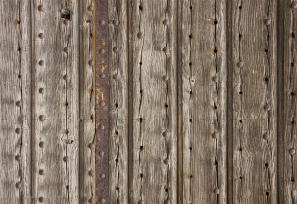 Full frame abstract detail of a weathered wooden facade