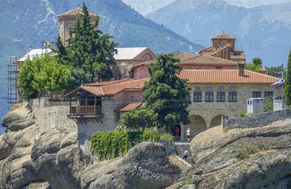 Building located on a rock formation in Chalkidiki, a peninsula and part of the region of Central Macedonia in Greece