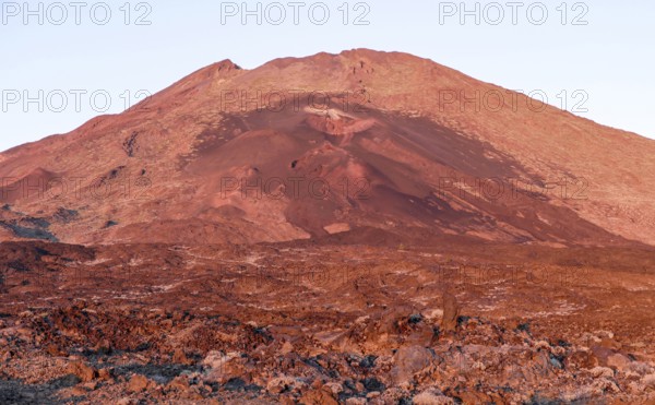 Scenery around Mirador de las Narices del Teide at Tenerife in the Canary Islands in Spain at evening time