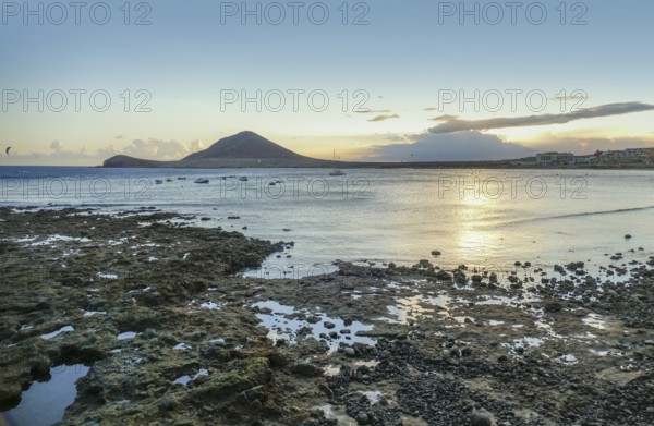 Coastal scenery at Tenerife, canary Islands, Spain, at evening time