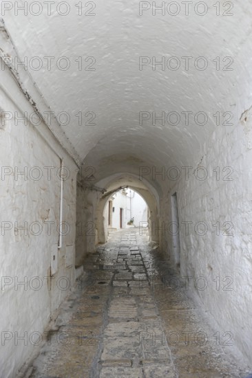 Passage seen in Ostuni, a city in Apulia, Italy