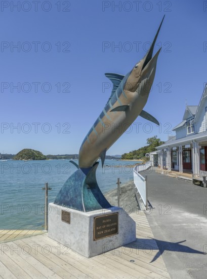 Striped Marlin sculpture in Paihia, a town on the North Island of New Zealand