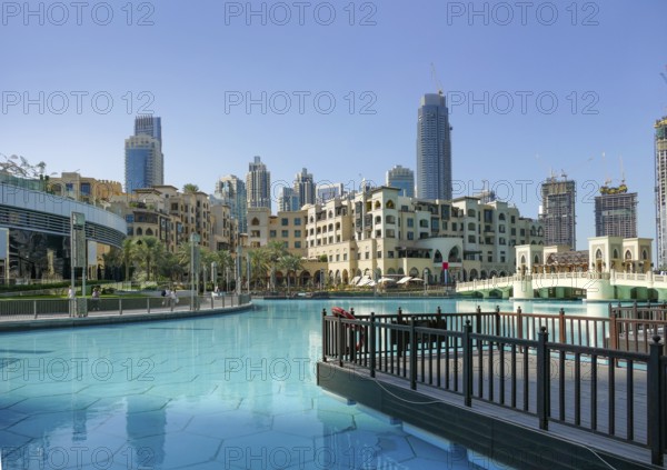 Scenery around the Burj Khalifa park in Dubai, the most populous city in the United Arab Emirates