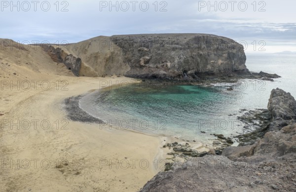 Playa de Papagayo at Costa de Papagayo beaches at Lanzarote, a spanish island and part of the Canary Islands