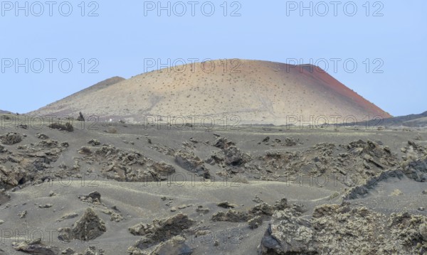 Impression at the Timanfaya National Park in Lanzarote, part of the Canary Islands in Spain