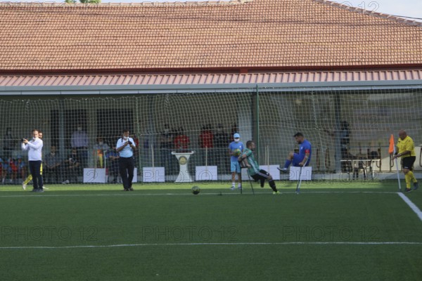 Football for the disabled amputees. The final match of amputee football between Sahinbey Belediye Spor and Poland's Legia Warsaw during the European Amputee Football Federation (EAFF) Champions League final, Gaziantep, Gaziantep, Türkiye
